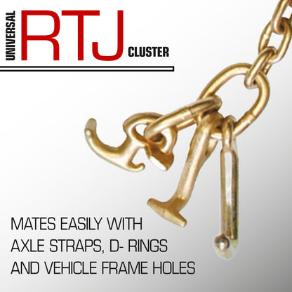 VULCAN Towing Chain Bridle - Universal RTJ Clusters - Grade 70 Standard Length - 48 Inch - 4,700 Pound Safe Working Load