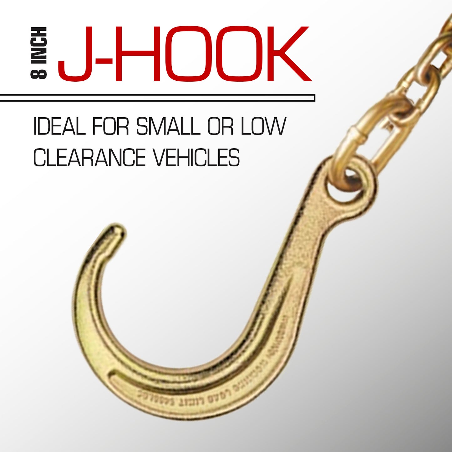 VULCAN Towing Chain Bridle - 8 Inch J Hooks - Grade 70 Chain - 40 Inches Long - 4,700 Pound Safe Working Load