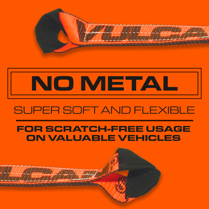 VULCAN Car Tie Down Axle Strap with Wear Pad Eyes - Eye and Eye - 2 Inch x 22 Inch - PROSeries - 4 Pack - 3,300 Pound Safe Working Load