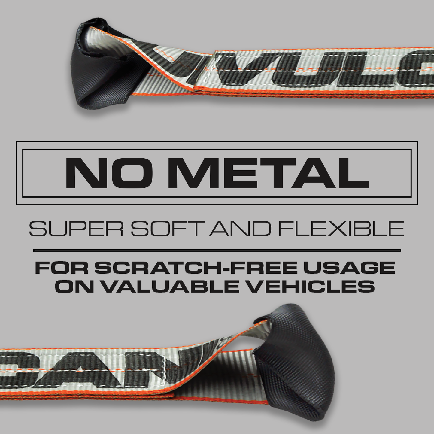VULCAN Car Tie Down Axle Strap with Wear Pad Eyes - Eye and Eye - 2 Inch x 22 Inch - Silver Series - 4 Pack - 3,300 Pound Safe Working Load