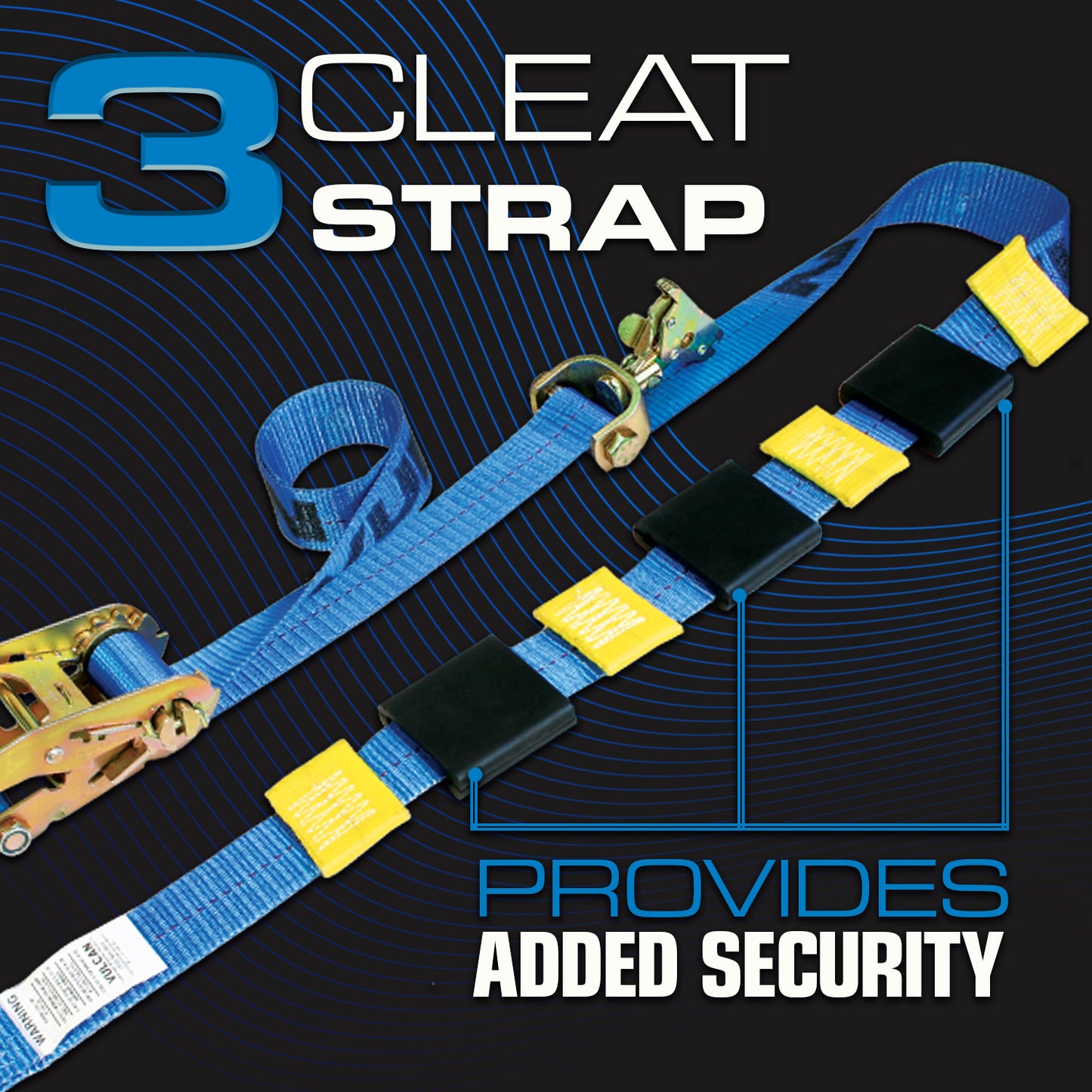 VULCAN Car Tie Downs - E Track Rolling Idler 3-Cleat - 120 Inch - 4 Pack - 3,300 Pound Safe Working Load