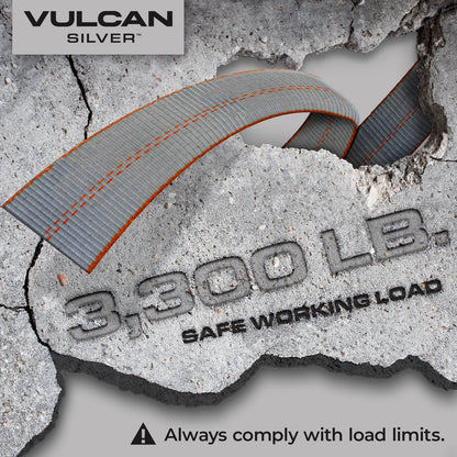 VULCAN Car Tie Downs - Snap Hook - Adjustable Loop - 4 Pack - Silver Series - 3,300 Pound Safe Working Load
