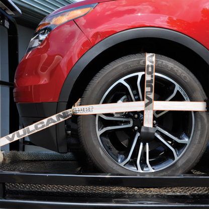 VULCAN Car Tie Downs - Snap Hook - Adjustable Loop - 4 Pack - Silver Series - 3,300 Pound Safe Working Load