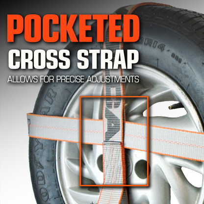 VULCAN Car Tie Downs - Snap Hook - Adjustable Loop - 4 Pack - Silver Series - 3,300 Pound Safe Working Load