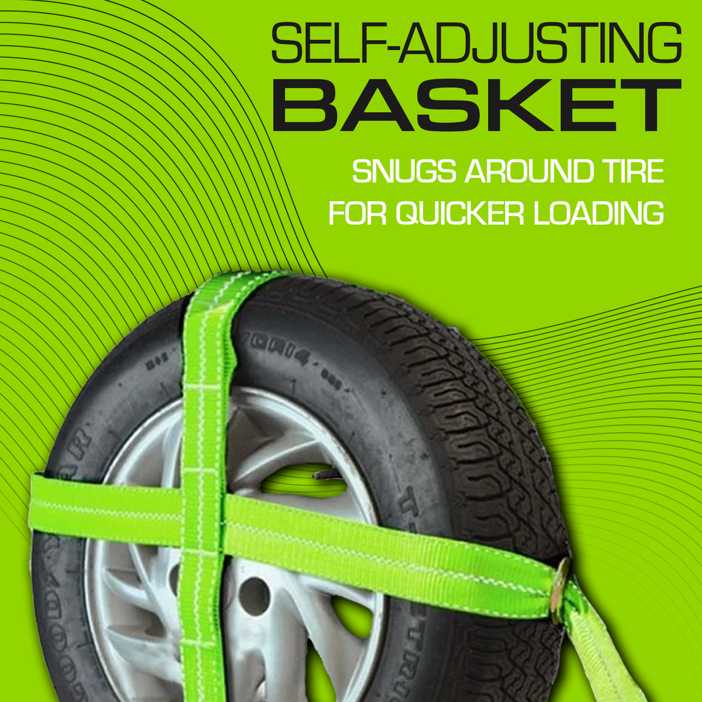 VULCAN Car Tie Downs - Snap Hook - Adjustable Loop - 4 Pack - High-Viz - 3,300 Pound Safe Working Load