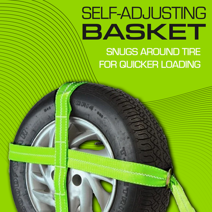 VULCAN Car Tie Downs - Snap Hook - Adjustable Loop - 4 Pack - High-Viz - 3,300 Pound Safe Working Load