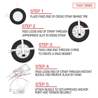 VULCAN Car Tie Downs - Snap Hook - Adjustable Loop - 4 Pack - Silver Series - 3,300 Pound Safe Working Load