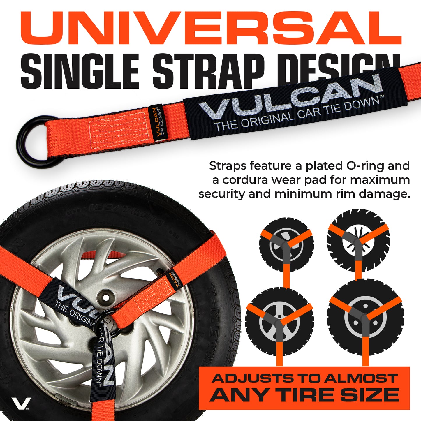 VULCAN Snap Hook Vehicle Tie Down Kits with Heavy Duty Stake Pocket D Rings - Lasso Style - Proseries