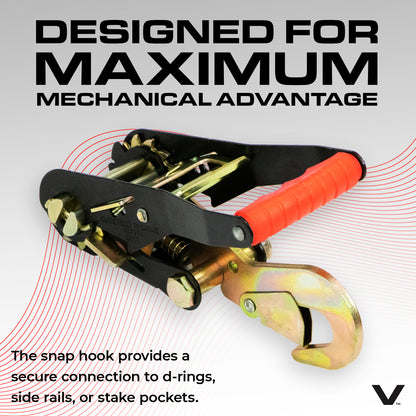 VULCAN Snap Hook Vehicle Tie Down Kits with Heavy Duty Stake Pocket D Rings - Lasso Style - Proseries