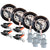 VULCAN Snap Hook Tie Down Kits with Heavy Duty Stake Pocket D Rings - Lasso Style - Silver Series