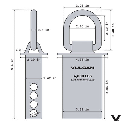 VULCAN Snap Hook Tie Down Kits with Heavy Duty Stake Pocket D Rings - Lasso Style - Classic Yellow