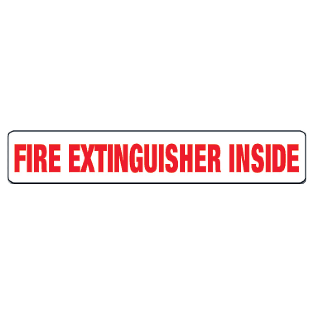 Fire Extinguisher Inside Decal - 2 Inch x 12 Inch - White
