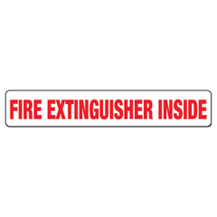 Fire Extinguisher Inside Decal - 2 Inch x 12 Inch - White