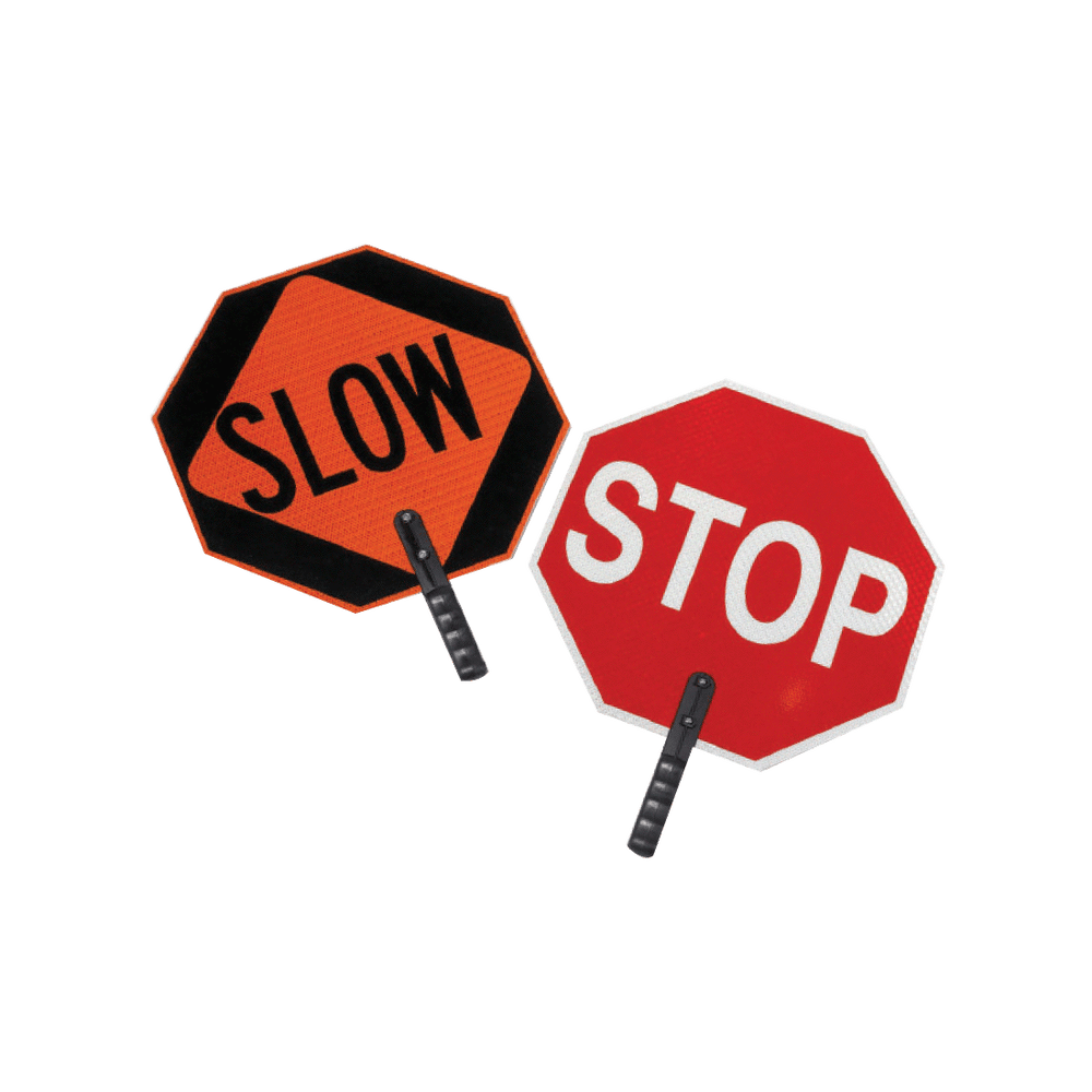 Stop/Slow Silk Screened 18 Inch Paddle - Non-Reflective With 9 Inch Handle
