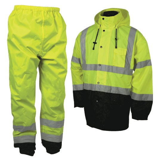Class 3 Storm Cover Rain Coat - Lime - Small / Medium