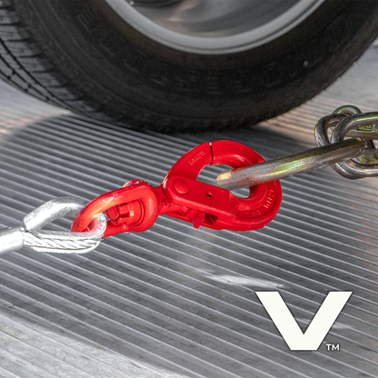 VULCAN Winch Cable - Self-Locking Swivel Hook - Galvanized Steel Core - 3/8 Inch x 50 Foot - 14,000 Lbs. Minimum Breaking Strength