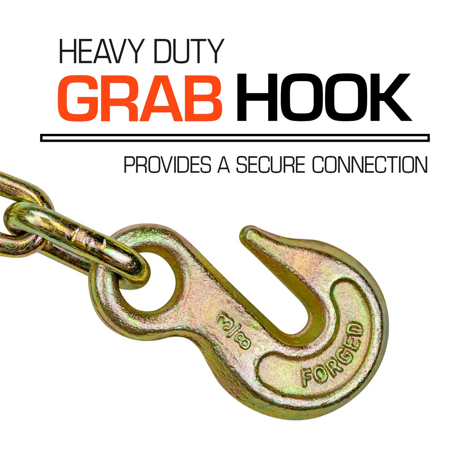 VULCAN Winch Strap with Chain Anchor - 2 Inch x 30 Foot - PROSeries - 3,600 Pound Safe Working Load