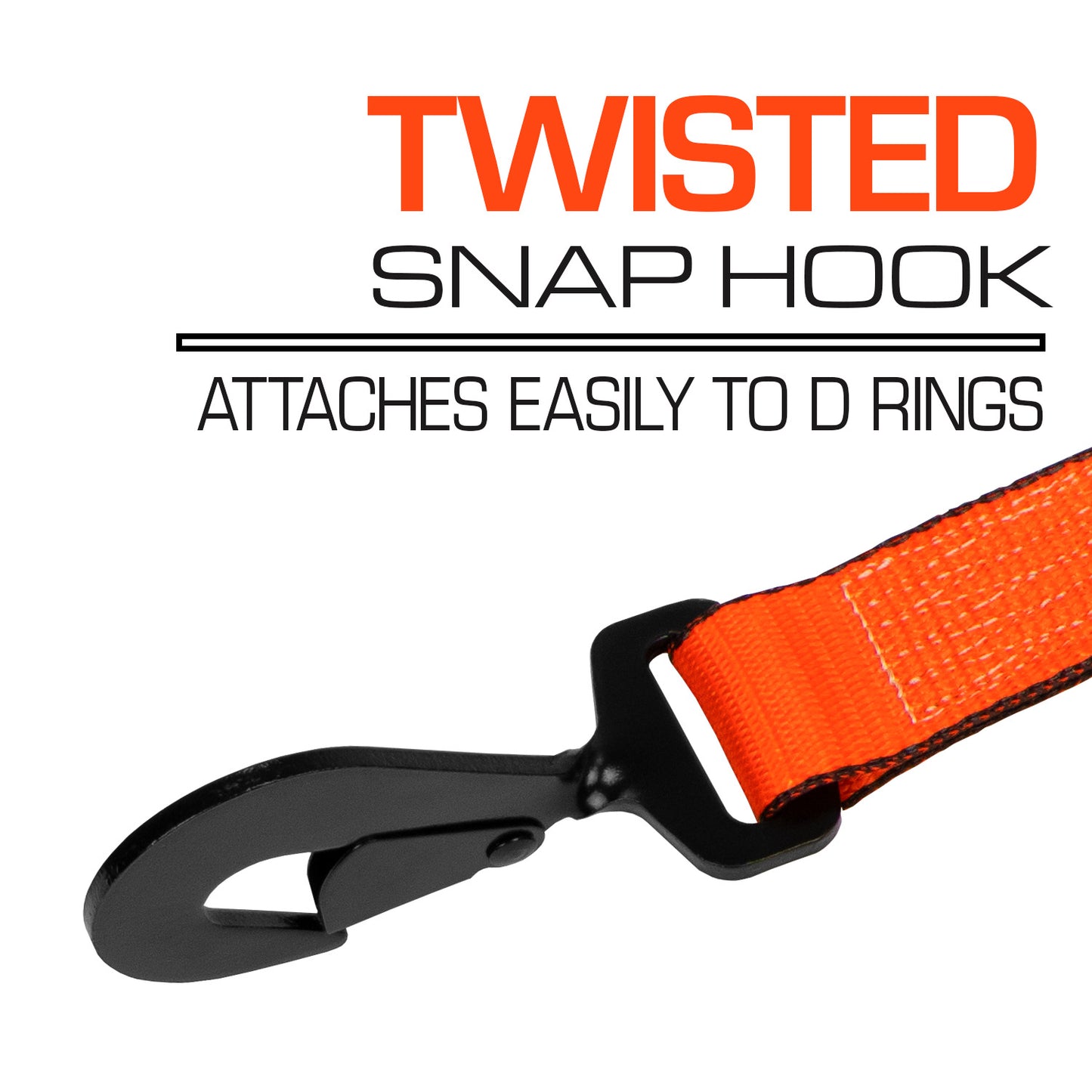 VULCAN Winch Strap with Twisted Snap Hook - 2 Inch x 15 Foot - PROSeries - 3,300 Pound Safe Working Load