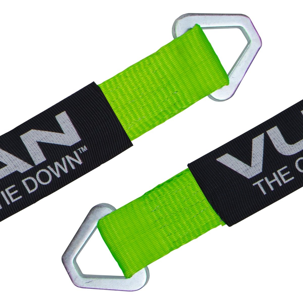Scratch And Dent VULCAN Car Tie Down Axle Strap with Wear Pad - 2 Inch x 36 Inch, 4 Pack - High-Viz - 3,300 Pound Safe Working Load
