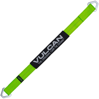 Scratch And Dent VULCAN Car Tie Down Axle Strap with Wear Pad - 2 Inch x 36 Inch, 4 Pack - High-Viz - 3,300 Pound Safe Working Load