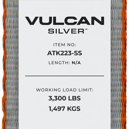 VULCAN Complete Axle Strap Tie Down Kit with Wire J-Hook Ratchet Straps - Silver Series Webbing - Includes (4) 22 And (4) 36 Inch Axle Tie Downs, And (4) 8' Wire Hook Straps