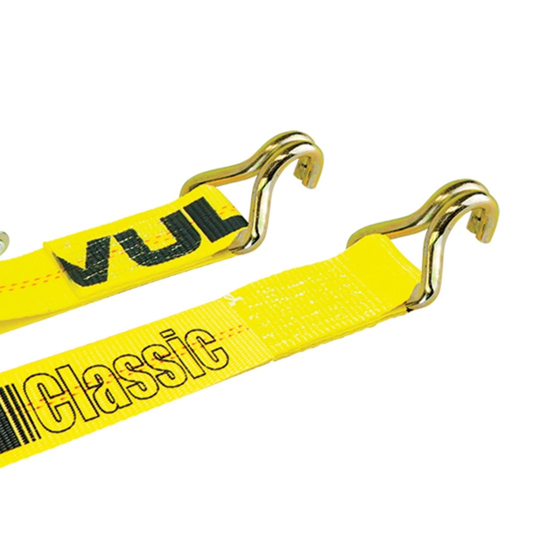 VULCAN Complete Axle Strap Tie Down Kit with Wire Hook Ratchet Straps - Classic Yellow - Includes (4) 22 Inch Axle Straps, (4) 36 Inch Axle Straps, and (4) 15' Wire J Hook Ratchet Straps