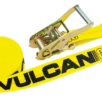 VULCAN Complete Axle Strap Tie Down Kit with Wire Hook Ratchet Straps - Classic Yellow - Includes (4) 22 Inch Axle Straps, (4) 36 Inch Axle Straps, and (4) 15' Wire J Hook Ratchet Straps