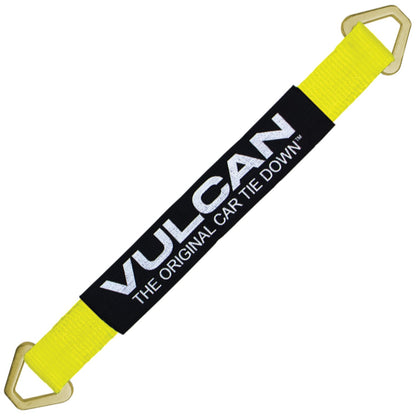VULCAN Complete Axle Strap Tie Down Kit with Wire Hook Ratchet Straps - Classic Yellow - Includes (4) 22 Inch Axle Straps, (4) 36 Inch Axle Straps, and (4) 15' Wire J Hook Ratchet Straps