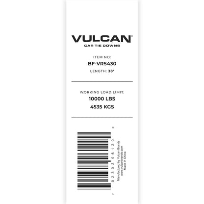 VULCAN Tow Strap with Reinforced Eyes - Heavy Duty - 4 Inch x 30 Foot - 10,000 Pound Towing Capacity