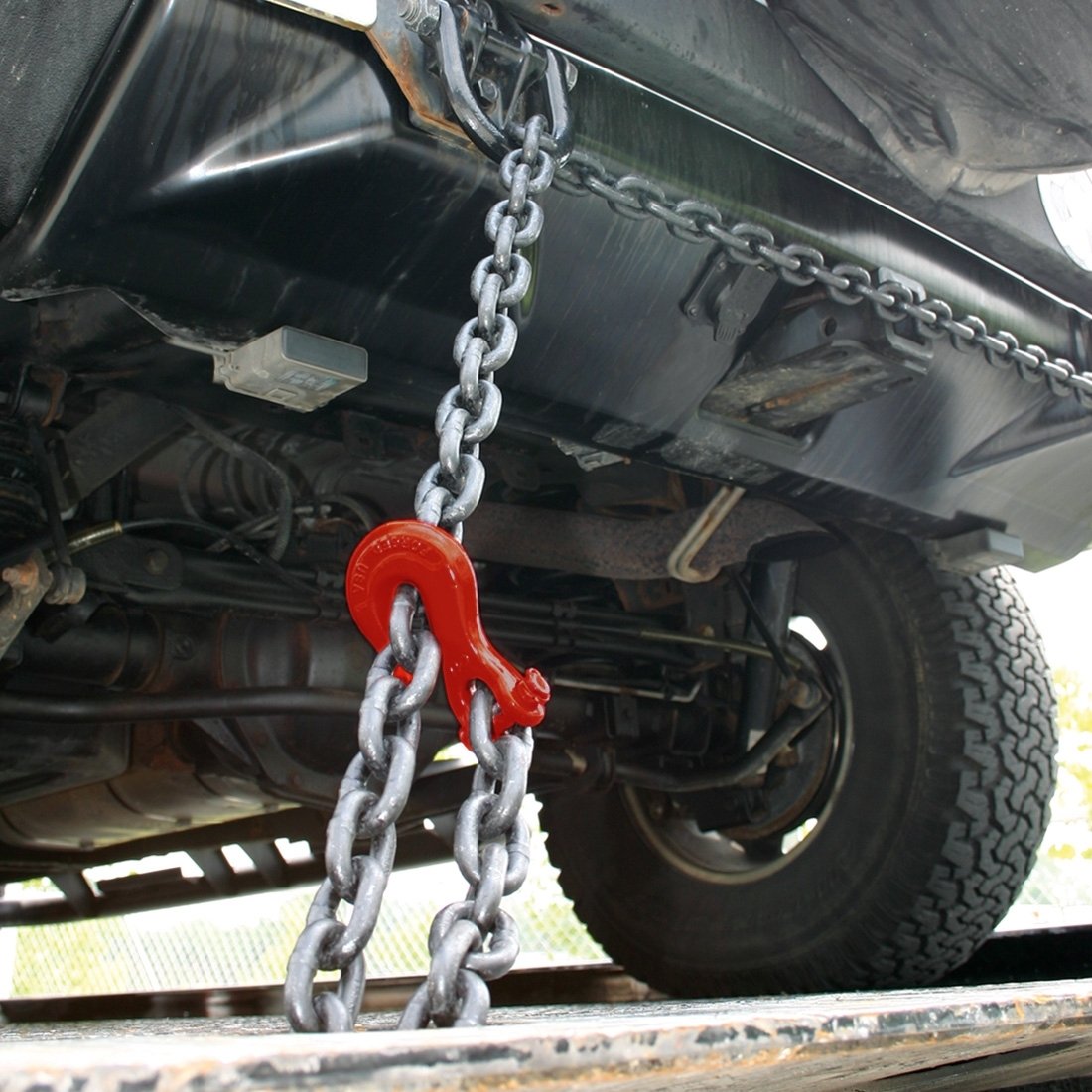 VULCAN Binder/Safety Chain Tie Down with Grab Hooks - Grade 80 - 1/2 Inch x 10 Foot - 12,000 Pound Safe Working Load