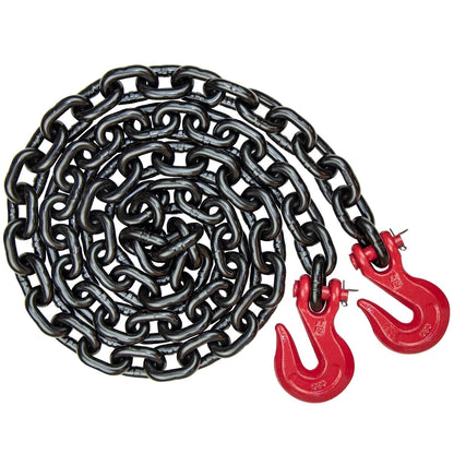 VULCAN Binder Chain Tie Down with Grab Hooks - Grade 80 - 1/2 Inch x 20 Foot - 12,000 Pound Safe Working Load
