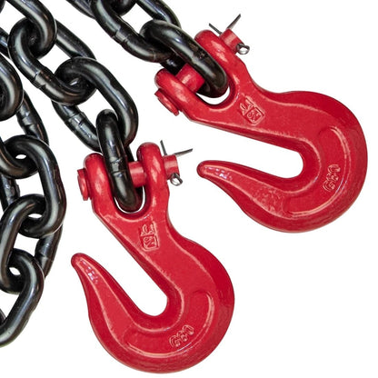 VULCAN Binder Chain Tie Down with Grab Hooks - Grade 80 - 1/2 Inch x 20 Foot - 12,000 Pound Safe Working Load