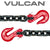 VULCAN Binder Chain Tie Down with Grab Hooks - Grade 80 - 1/2 Inch x 20 Foot - 12,000 Pound Safe Working Load