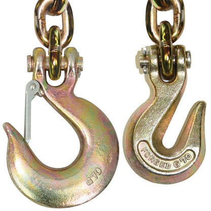 VULCAN Safety/Binder Chain with Clevis Grab Hook/Slip Hook - Grade 70 - 5/16 Inch x 10 Foot - 4,700 Pound Safe Working Load