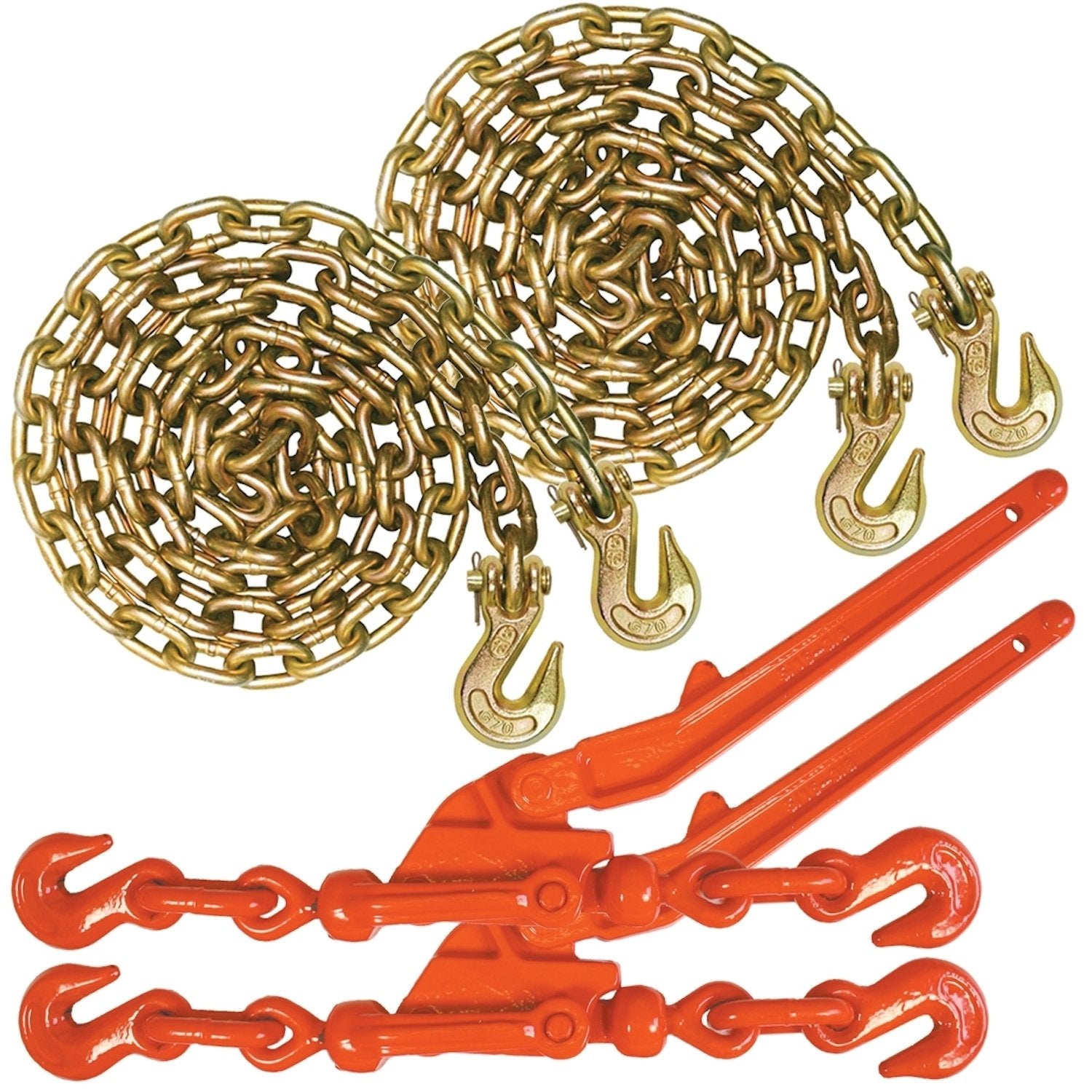 VULCAN Chain and Load Binder Kit - Grade 70 - 5/16 Inch x 20 Foot - 4 ...