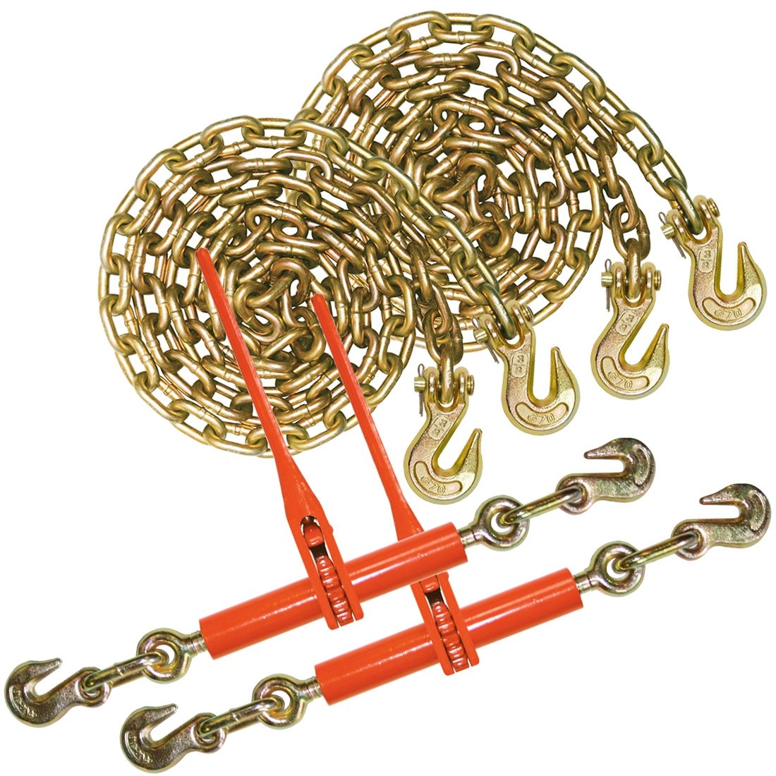 VULCAN Chain and Load Binder Kit - Grade 70 - 3/8 Inch x 10 Foot - 6,6 ...