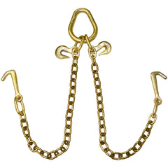 VULCAN Towing Chain Bridle - Forged 4 Inch Mini J Hooks - Grade 70 Chain - 36 Inches - 4,700 Pound Safe Working Load