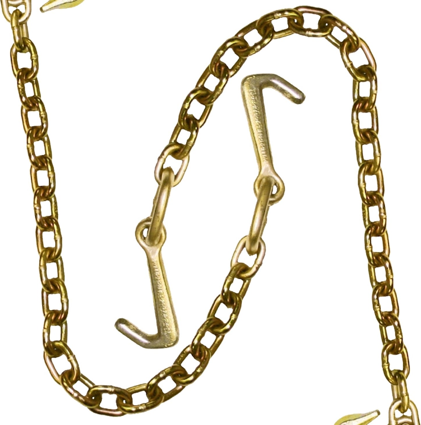 VULCAN Towing Chain Bridle - Forged 4 Inch Mini J Hooks - Grade 70 Chain - 36 Inches - 4,700 Pound Safe Working Load