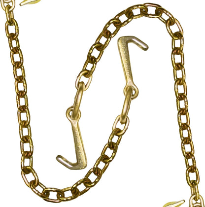 VULCAN Towing Chain Bridle - Forged 4 Inch Mini J Hooks - Grade 70 Chain - 36 Inches - 4,700 Pound Safe Working Load