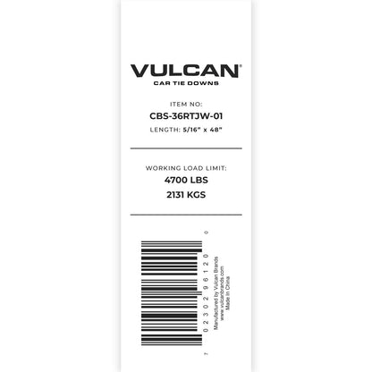 VULCAN Tow Chain Bridle - R-Hooks - Twisted T/J Combo Hooks - Grade 70 Chain - 48 Inches - 4,700 Pound Safe Working Load