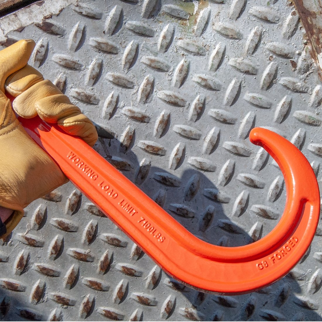 VULCAN Alloy Tow Chain with Forged Long J Hook - Grade 80 - 3/8 Inch x 6 Foot - PROSeries - 7,100 Pound Safe Working Load