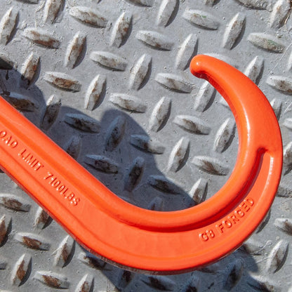 VULCAN Alloy Tow Chain with Forged Long J Hook - Grade 80 - 3/8 Inch x 6 Foot - PROSeries - 7,100 Pound Safe Working Load