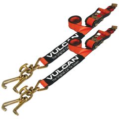 VULCAN Car Tie Down with Universal Frame Hook Cluster For E Track - 96 Inch - 2 Pack - PROSeries - 3,300 Safe Working Load