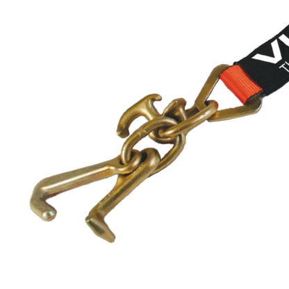 VULCAN Car Tie Down with Universal Frame Hook Cluster For E Track - 96 Inch - 2 Pack - PROSeries - 3,300 Safe Working Load