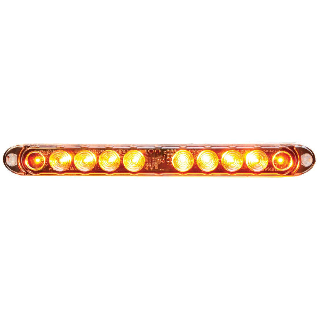 Flashing LED Strip Light with Amber LED - Clear Lens