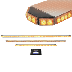 57 Inch Power-Link LED Warning Bar - Amber - 82 Strobe/Arrow LEDs - 2 STT - 3 LED Work Lights