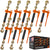 VULCAN Folding Handle Load Binder (Eight Pack) with 2 Grab Hooks - Ratchet Style - 7,100 Pound Safe Working Load (Works with 5/16 Inch or 3/8 Inch Grade 70 and Grade 80 Chain)