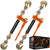 VULCAN Folding Handle Load Binder (Two Pack) with 2 Grab Hooks - Ratchet Style - 12000 Pound Safe Working Load (Works with 3/8 Inch Grade 70, 80 and 100 or 1/2” Grade 43 Chain)