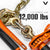 VULCAN Folding Handle Load Binder (Two Pack) with 2 Grab Hooks - Ratchet Style - 12000 Pound Safe Working Load (Works with 3/8 Inch Grade 70, 80 and 100 or 1/2” Grade 43 Chain)