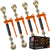 VULCAN Folding Handle Load Binder (Four Pack) with 2 Grab Hooks - Ratchet Style - 12000 Pound Safe Working Load (Works with 3/8 Inch Grade 70, 80 and 100 or 1/2” Grade 43 Chain)